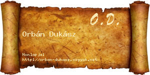 Orbán Dukász névjegykártya